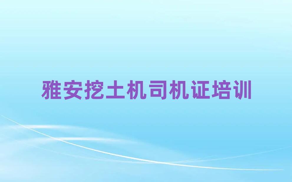 雅安去哪里學(xué)挖土機(jī)司機(jī)證好名單榜首一覽