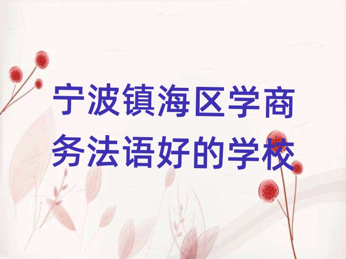 寧波鎮(zhèn)海區(qū)學(xué)商務(wù)法語好的學(xué)校