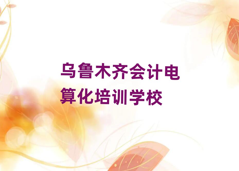 烏魯木齊好的會計電算化培訓(xùn)學(xué)校