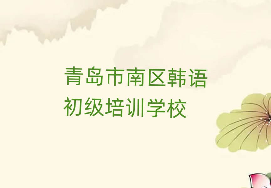 青島市南區(qū)在哪里可以學(xué)韓語初級排名榜