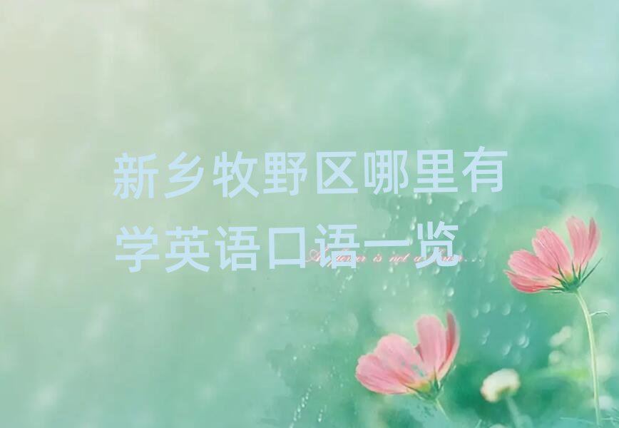 新鄉(xiāng)牧野區(qū)哪里有學(xué)英語(yǔ)口語(yǔ)一覽