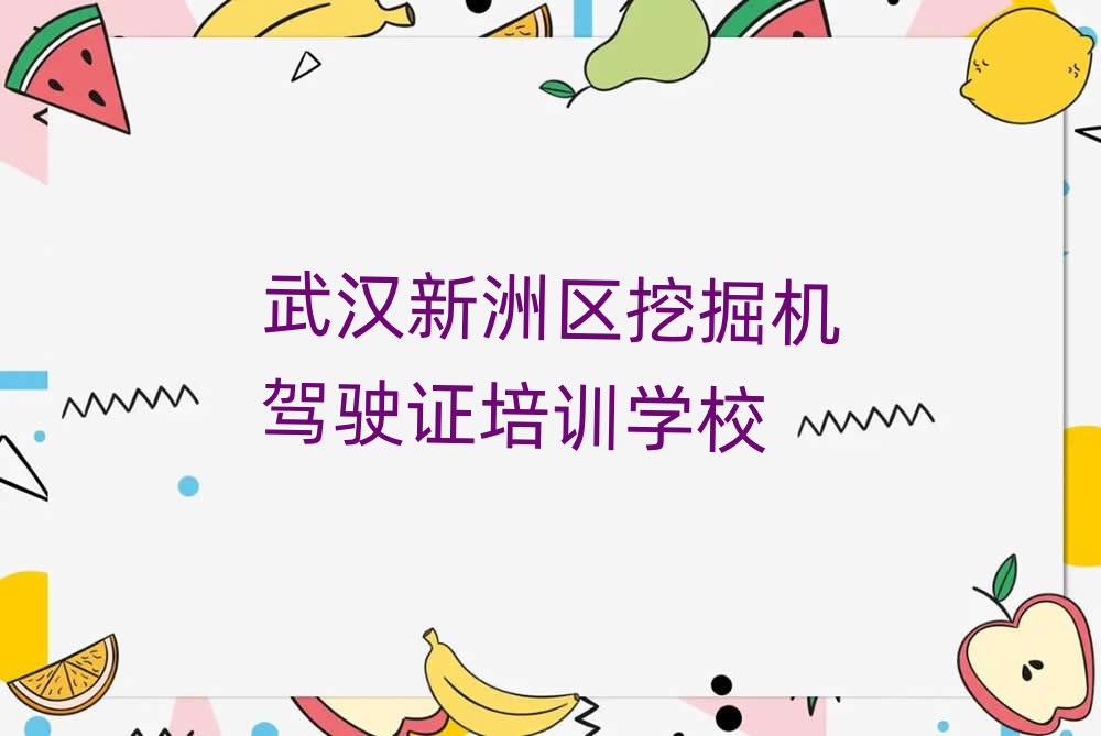 武漢新洲區(qū)挖掘機(jī)駕駛證培訓(xùn)班多少錢本地實(shí)力排名一覽更新