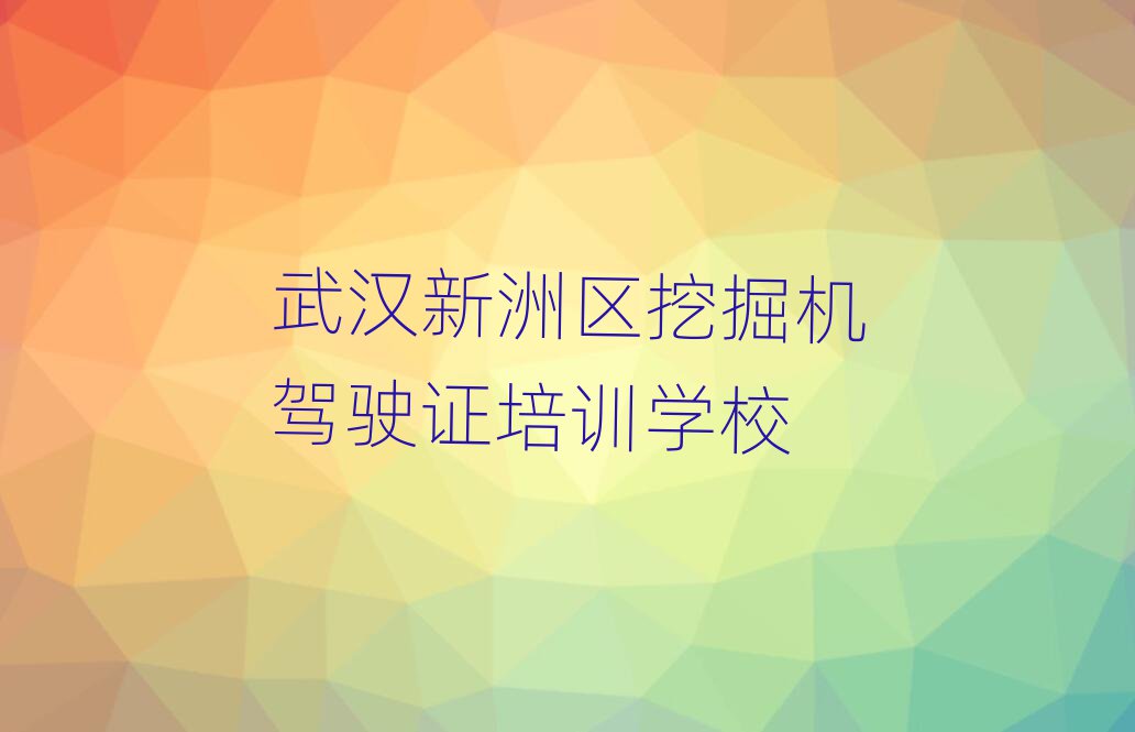 武漢新洲區(qū)去哪學(xué)挖掘機(jī)駕駛證