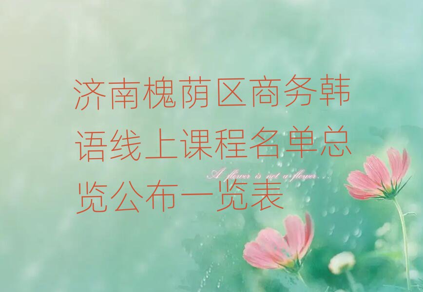 濟(jì)南槐蔭區(qū)商務(wù)韓語(yǔ)線上課程名單總覽公布一覽表