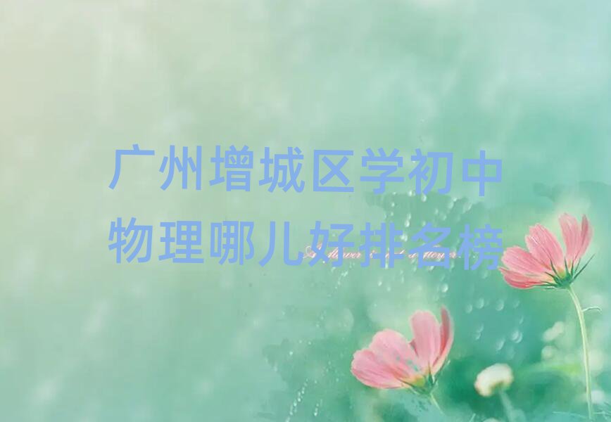 廣州增城區(qū)學(xué)初中物理哪兒好排名榜