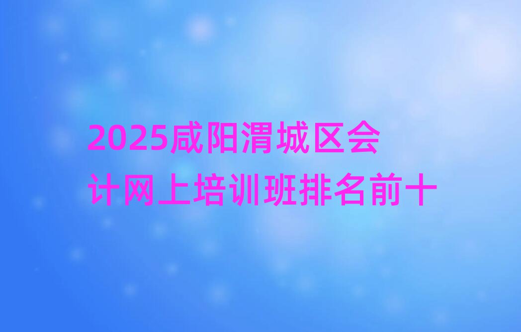 2025咸陽(yáng)渭城區(qū)會(huì)計(jì)網(wǎng)上培訓(xùn)班排名前十