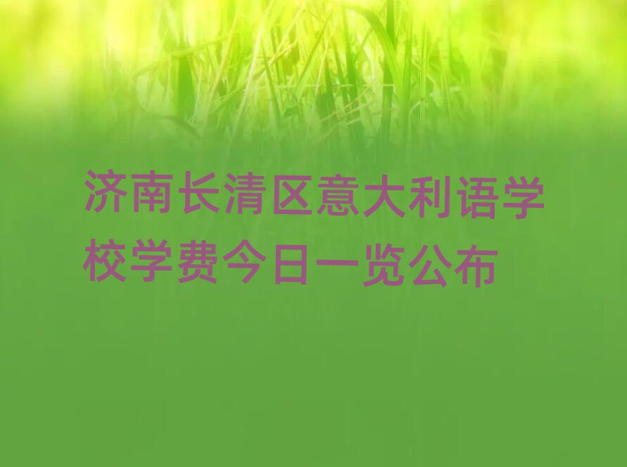 濟(jì)南長(zhǎng)清區(qū)意大利語(yǔ)學(xué)校學(xué)費(fèi)今日一覽公布