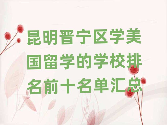 昆明晉寧區(qū)學美國留學的學校排名前十名單匯總
