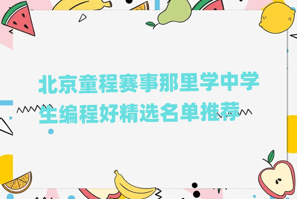 中學(xué)生編程